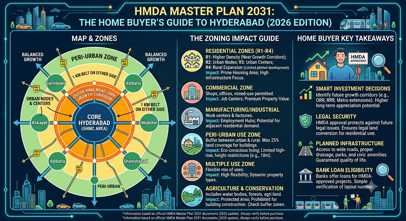 HMDA Master Plan 2031: Zones, Map & What It Means for Hyderabad Home ...