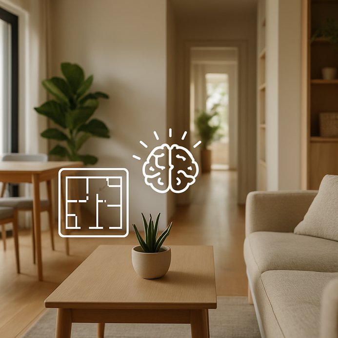 2BHK apartment layout with efficient space planning, natural light, and optimized storage solutions
