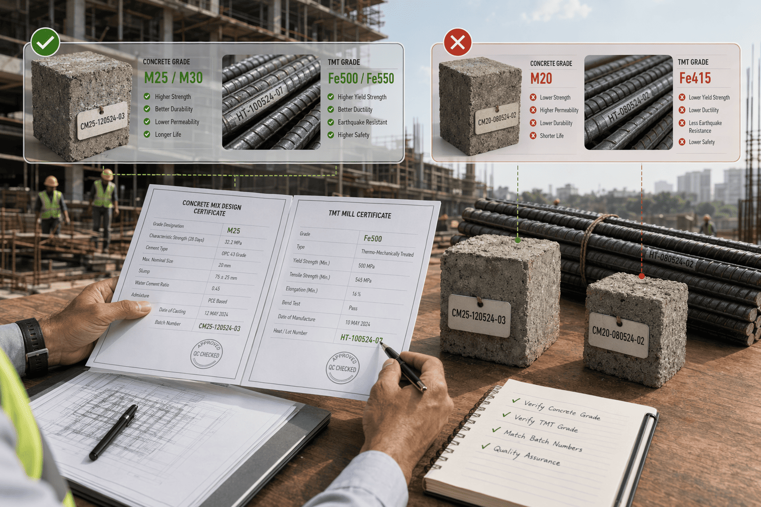 Illustration for: Step 5: Check Construction Materials and Quality Standards