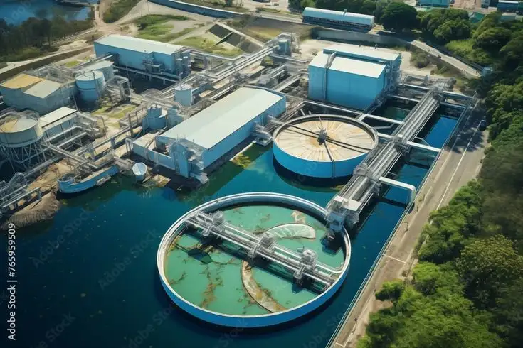 Sewage treatment plant in the city
