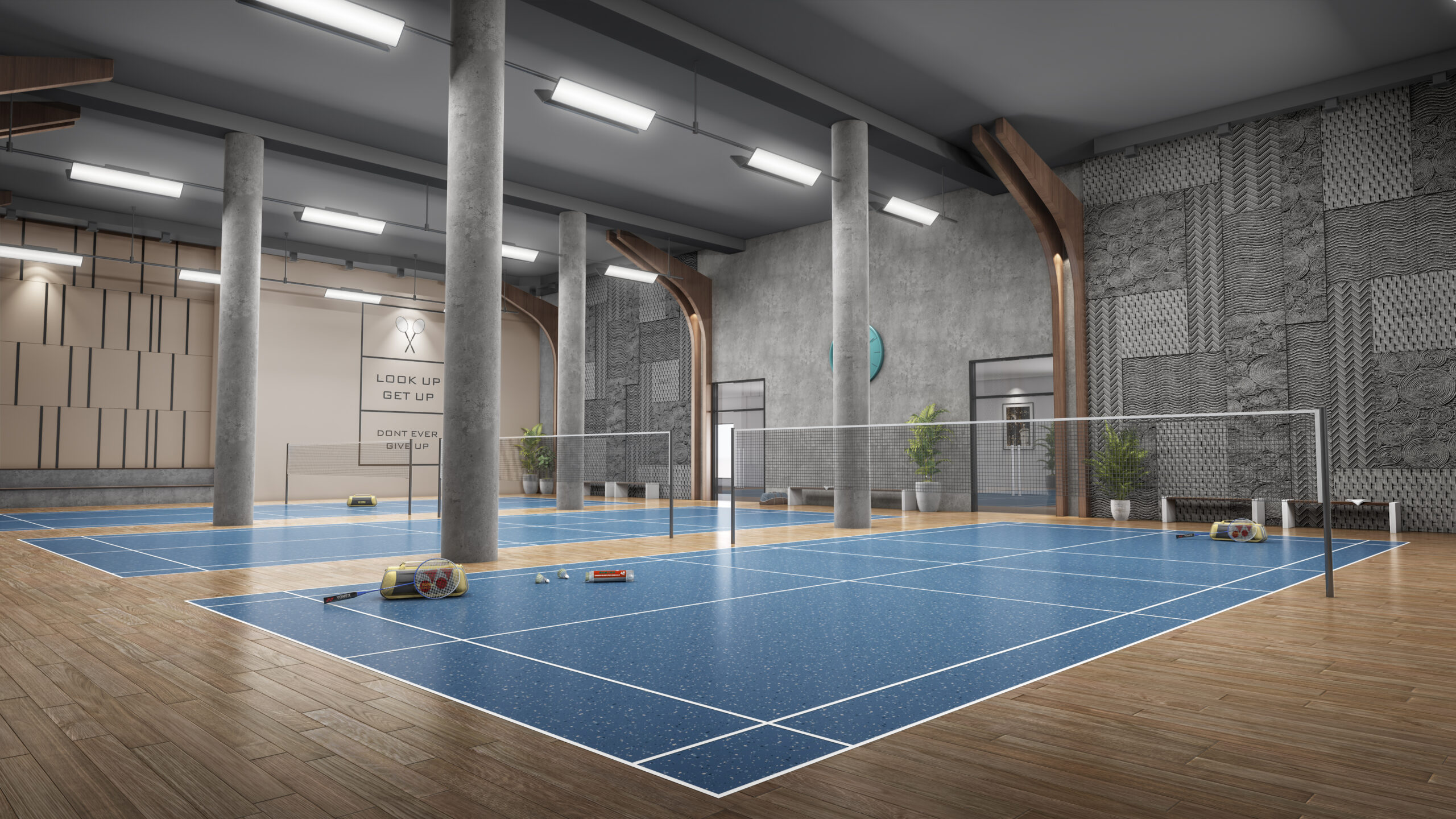 Three badminton courts, one happy community